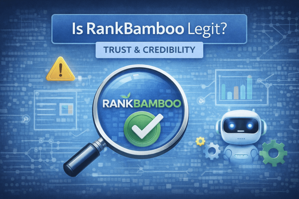 Illustration representing an honest evaluation of RankBamboo’s legitimacy, transparency, and trustworthiness